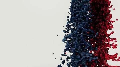 Stream of blue and red liquid Stock Footage 236623642