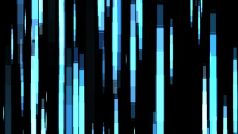 Stream of blue digital rectangles create an abstract futuristic background with Stock Footage 311817215