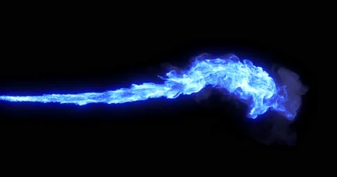 Stream of blue magic fire with alpha channel. 動画素材 107314037