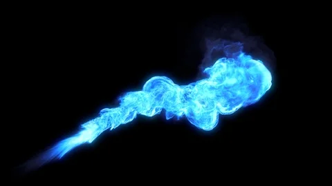 Stream of blue magic fire with alpha channel. 動画素材 115050040