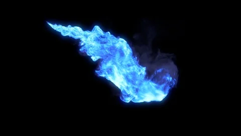 Stream of blue magic fire with alpha channel. Stock Footage 121981810