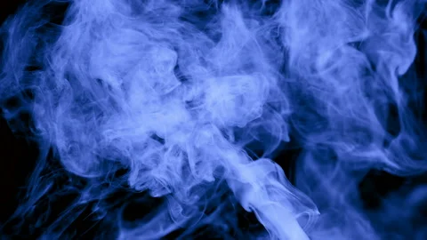 A stream of blue smoke or steam on a black background Stock Footage 100202834