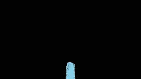 A stream of blue water falls on itself, forming a lot of spray. Super slow Vídeo Stock 123023418