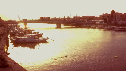 Stream, bridge and sunset 動画素材 297655894