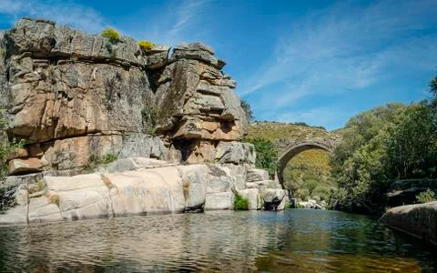 Stream channeled between rocks Stock Photos