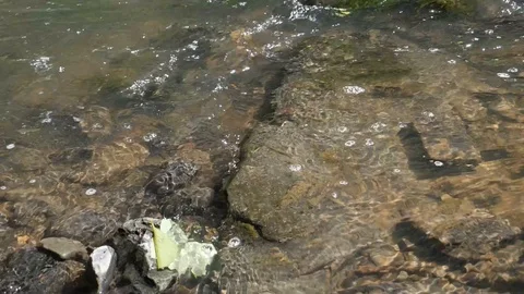 Stream Close Up In Slow Motion Stock Footage 91185001