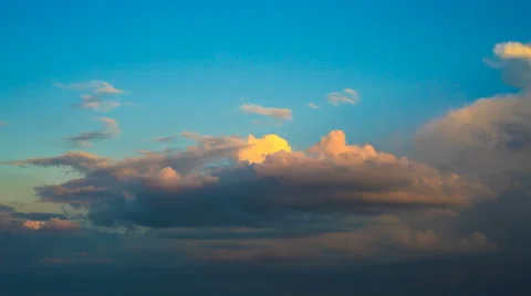 The stream of cloud against the sunset. Time lapse Stock Footage 62920976