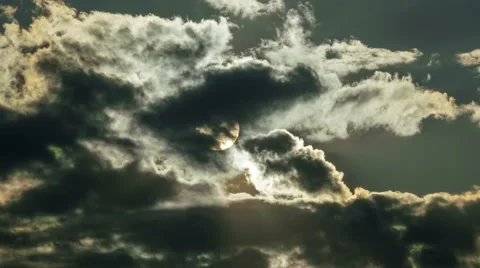 The stream of cloud on the background of sunset. Time lapse Stock Footage 63778102