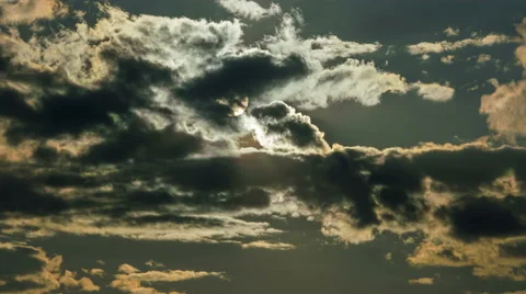 The stream of cloud on the background of sunset. Time lapse Stock Footage 63778335