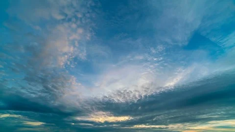 The stream of clouds in the sky. wide angle. time lapse, no birds Stock Footage 77722231