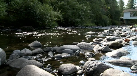 Stream with Covered Bridge 動画素材 52703484