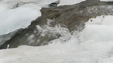 Stream created by melting glacier on the mountain top.global warming concept Stock Footage 148092382