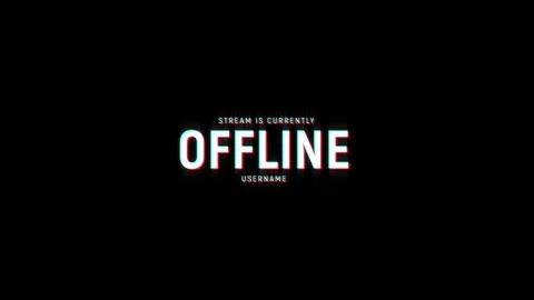 Stream is currently offline pixel text animation glitch effect on background Stock Footage 313451718