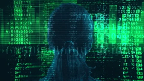 Stream Data Code Matrix Woman Stock Footage 84329999