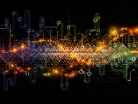 Stream of Data Flow 스톡 일러스트