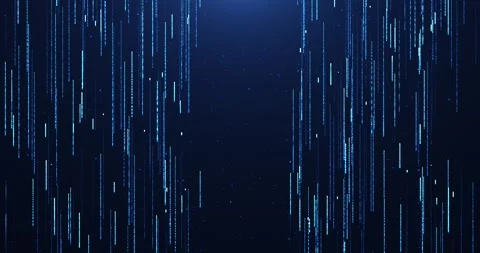 Stream of data points and neon lines or streaks of light, rain of particles. Stock Footage 261052902