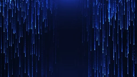 Stream of data points and neon lines or streaks of light, rain of particles. Stock Footage 267090122