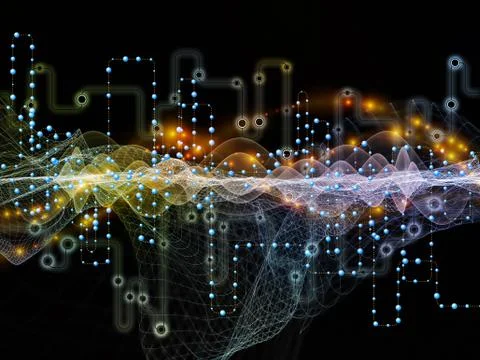 Stream of Data Transfers Stock Illustration