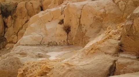Stream in the Desert closeup Vídeos de archivo 58587082
