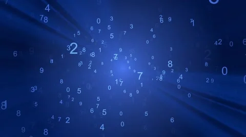 Stream of digits in the virtual space Vídeo Stock 54564278