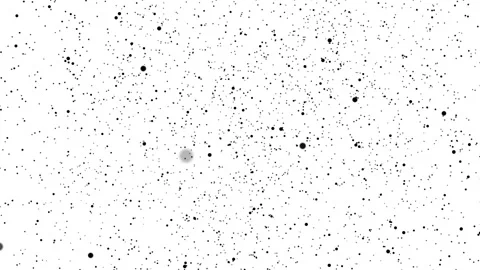 A stream of dots down on a white background of 4k motion graphics. Dark objects Stock Footage 229491082