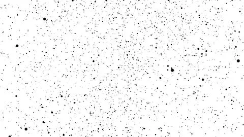 A stream of dots down on a white background of 4k motion graphics. Dark objects Stock Illustration