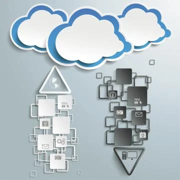 Stream dust black and white blue clouds piad Stock Illustration