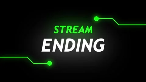 Stream Ending neon Green text animation suitable for video live streaming. .. Stock Footage 322967689