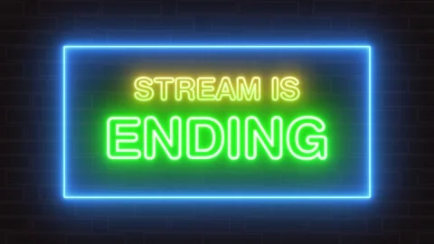 Stream is ending neon light text animation isolated on black background Stock-Footage 343496077