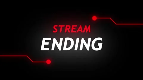 Stream Ending neon RED text animation suitable for video live streaming. An.. Stock Footage 322967674