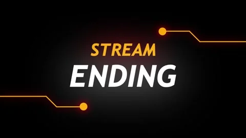Stream Ending neon Yellow text animation suitable for video live streaming... Stock Footage 322967696