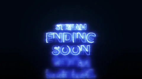 Stream Ending Soon Glowing Neon Text Animation Stock Footage 314700036