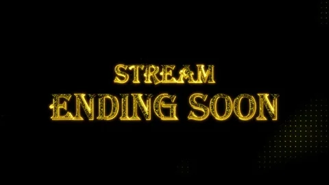 Stream Ending Soon golden text with particles luxury animation Stock Footage 297250605