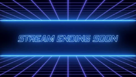 Stream Ending Soon neon glow with grid seamless loop Video stock 290166054