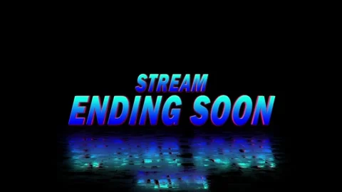 Stream ending soon text animation loop with distortion on reflective surface Stock Footage 337619225