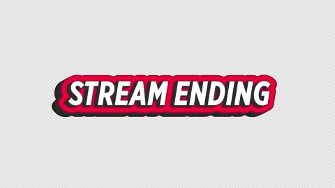 Stream Ending - Spinning Streaming And Podcast Sticker Title On Alpha Loop Stockbeeldmateriaal 308531773