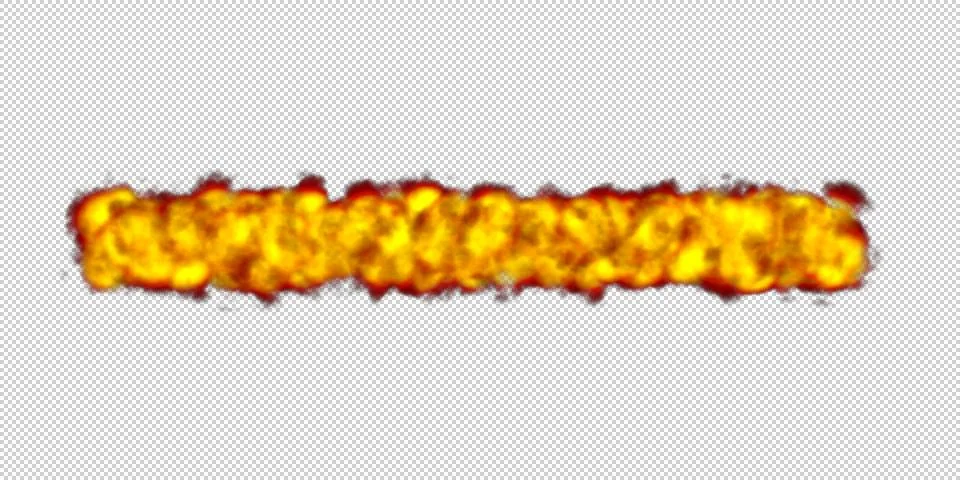 Stream of fire plasma set. Isolated on transparent background. 3D rendering. Stock Illustration