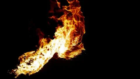 A stream of flame or spreading fire Stock Photos