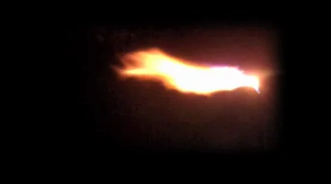 Stream of Flames Fire Overlay at Night Stock Footage 7899900