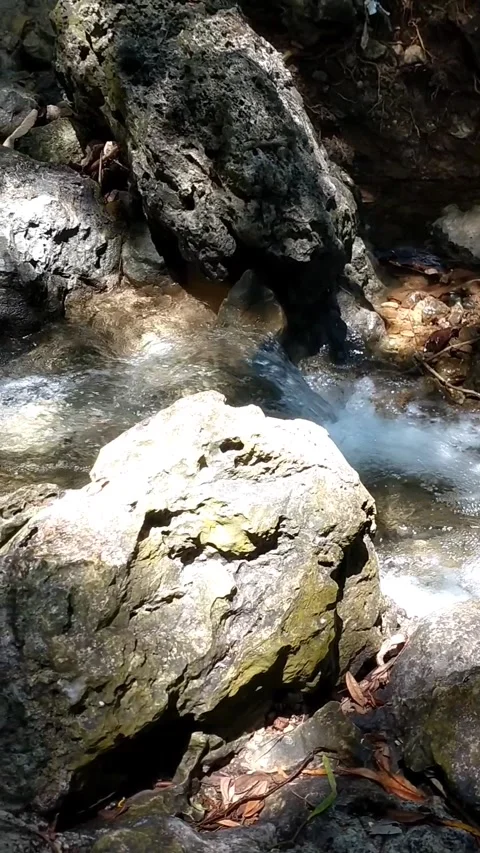 Stream Flow Between Rocks Stock Footage 331106955