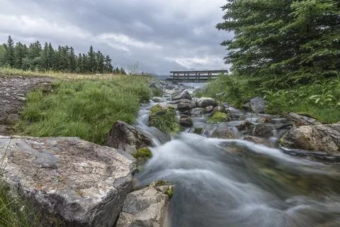 Stream Flowing from Johnson Lake Stock Photos