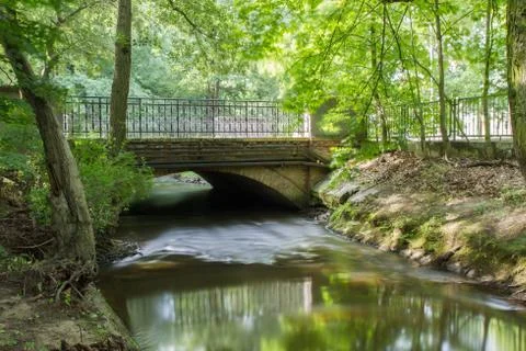 Stream flowing - long exposure Stock Photos
