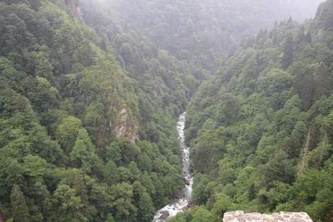 Stream flowing through mountains Stock Photos
