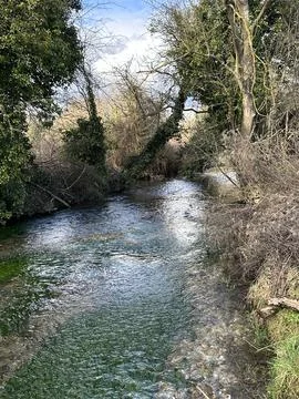 Stream of flowing water Stock Photos