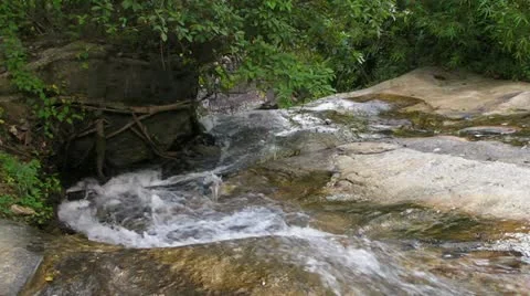 Stream flows over the Rocks Video stock 11225815