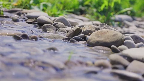 A stream flows over the stones Stock Footage 256925295