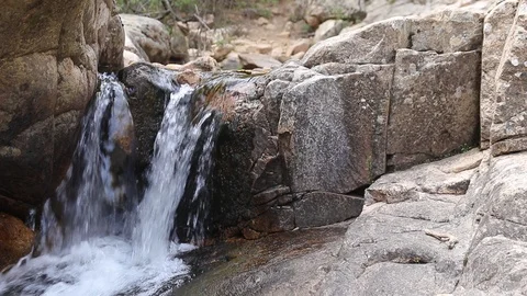 Stream flows on rocks 60fps, could edit head and tail Video stock 88971269