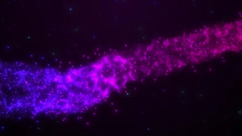 A stream of flying particles forming a residual effect. Colorful particle Stock Footage 308148124