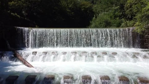 Stream in the forest. Waterfall in the mountains Stock Footage 247772546
