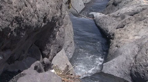 Stream format with melting snow Stock Footage 52061469